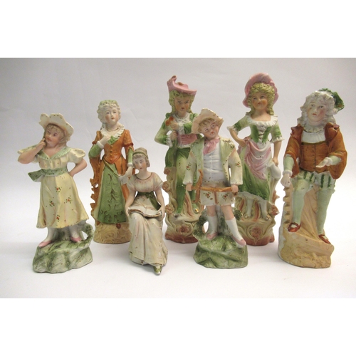 564 - Group of various 19th Century bisque porcelain figures