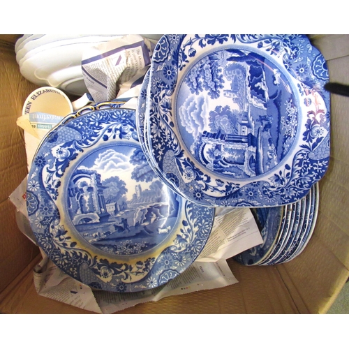 600 - Large quantity of Copeland Spode blue and white transfer printed Italian pattern tableware