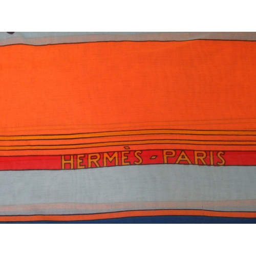 66 - Hermes, printed cotton voile fish design pareo / sarong