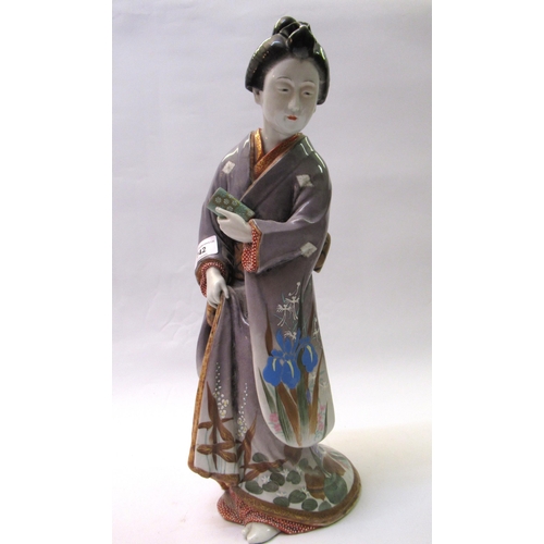 742 - Late 19th / early 20th Century Japanese porcelain figure of a geisha, 45cm tall