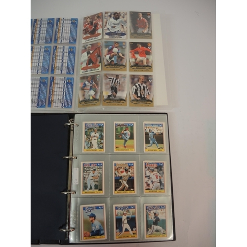 385 - Five albums of Topps trading cards including Pokemon, football and baseball etc.