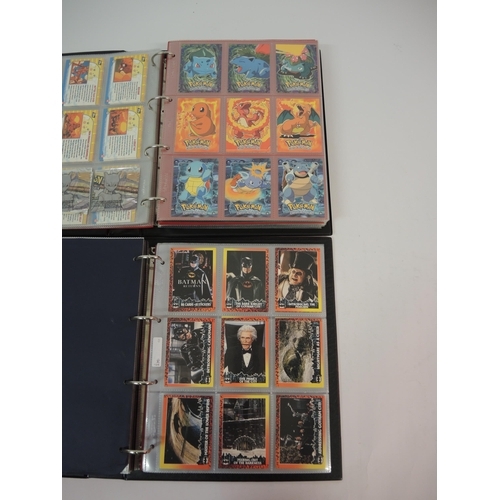 385 - Five albums of Topps trading cards including Pokemon, football and baseball etc.