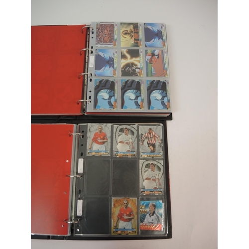 385 - Five albums of Topps trading cards including Pokemon, football and baseball etc.