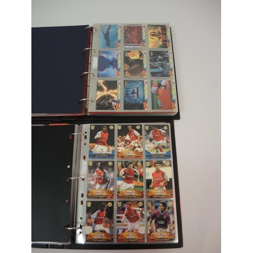 385 - Five albums of Topps trading cards including Pokemon, football and baseball etc.