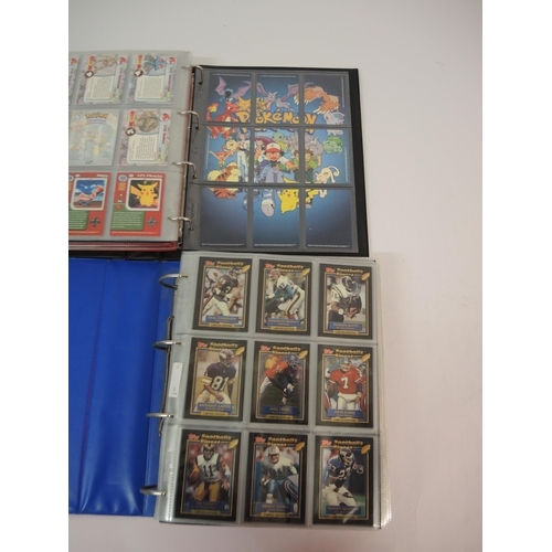 385 - Five albums of Topps trading cards including Pokemon, football and baseball etc.