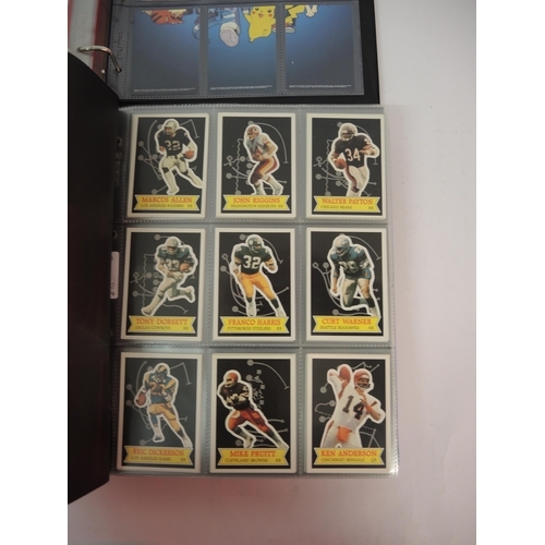 385 - Five albums of Topps trading cards including Pokemon, football and baseball etc.