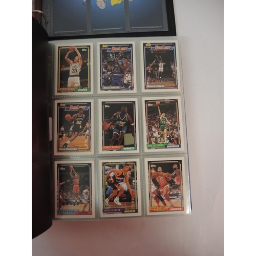 385 - Five albums of Topps trading cards including Pokemon, football and baseball etc.