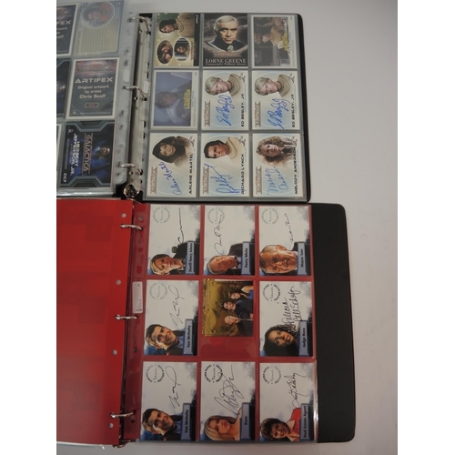 386 - One album of Inkworks Smallville trading cards including various autographs, an album of Battlestar ... 