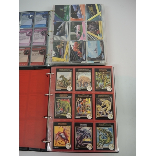 387 - Seven albums of various trading cards including Cornerstone, Thunderbirds, Starship Troopers