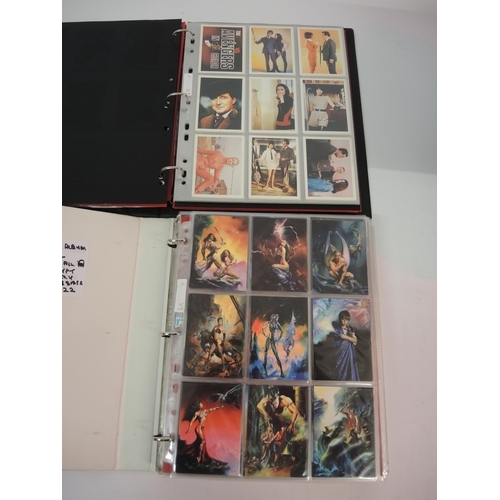 387 - Seven albums of various trading cards including Cornerstone, Thunderbirds, Starship Troopers