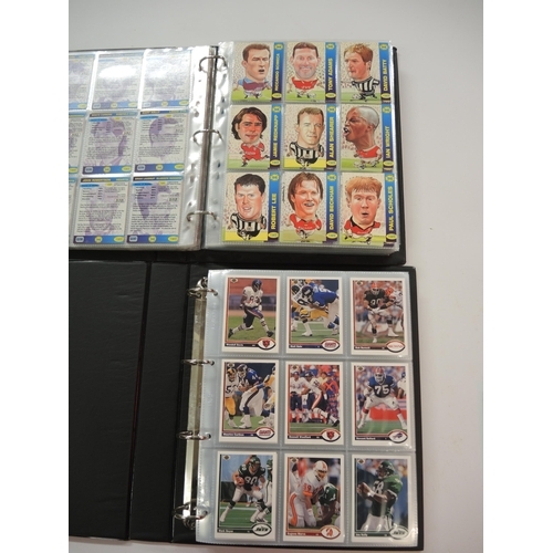 393 - One album of Shooting Football trading cards and Merlin rugby trading cards, together with four mixe... 