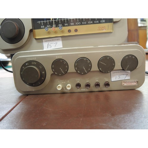 157 - Quad II amplifier, serial no. 32019 together with a radio receiver and control unit