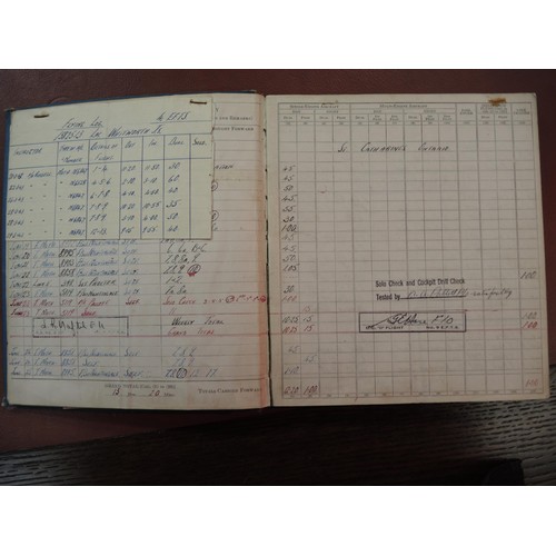 411 - 1943 RCAF pilots log book and quantity of aeronautical paperwork, including letters, scrapbook, etc.... 