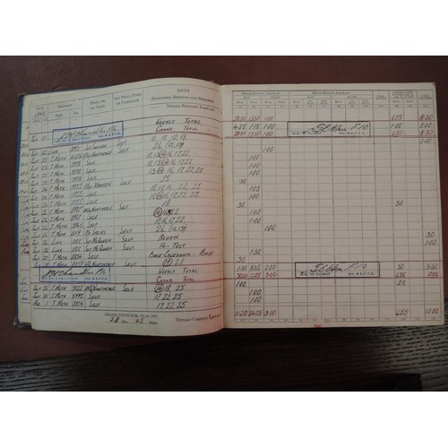 411 - 1943 RCAF pilots log book and quantity of aeronautical paperwork, including letters, scrapbook, etc.... 