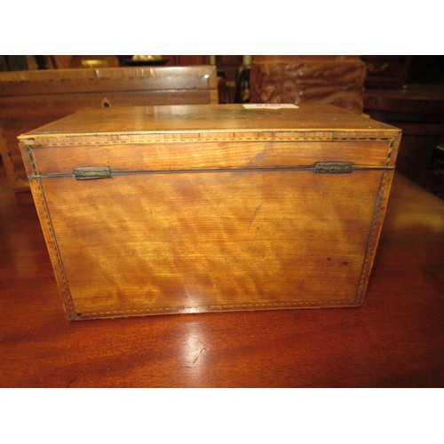 1978 - George III satinwood two division teak caddy (at fault), together with a 19th Century rosewood brass... 