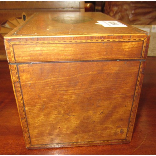 1978 - George III satinwood two division teak caddy (at fault), together with a 19th Century rosewood brass... 