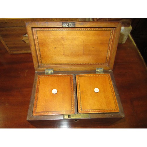 1978 - George III satinwood two division teak caddy (at fault), together with a 19th Century rosewood brass... 