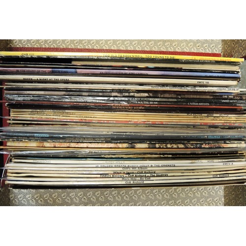 169 - Six cases containing a collection of vinyl LP records, mainly 1970's and 80's, various artists