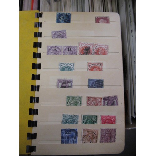 110 - Stock book of Great Britain stamps including Penny Red and blue, together with a quantity of loose s... 