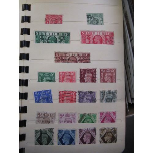 110 - Stock book of Great Britain stamps including Penny Red and blue, together with a quantity of loose s... 