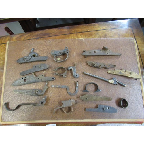 267 - Large quantity of antique and later flintlock and percussion, pistol and rifle spares, including sto... 