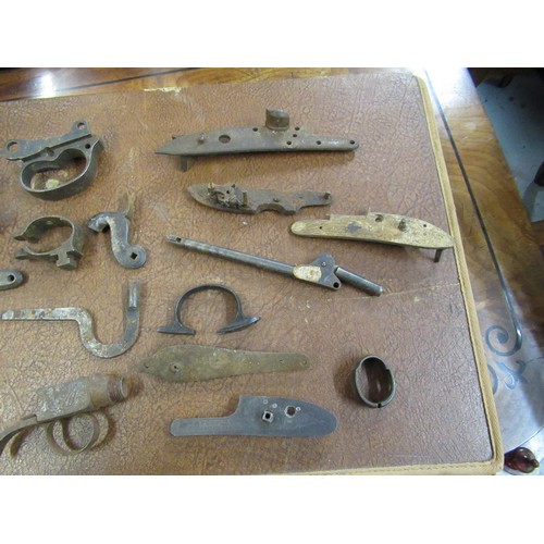 267 - Large quantity of antique and later flintlock and percussion, pistol and rifle spares, including sto... 