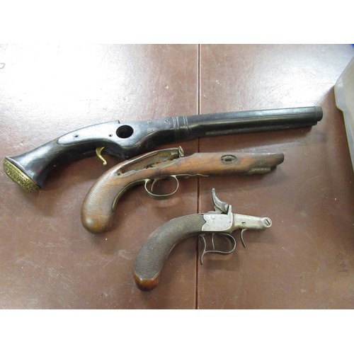 267 - Large quantity of antique and later flintlock and percussion, pistol and rifle spares, including sto... 