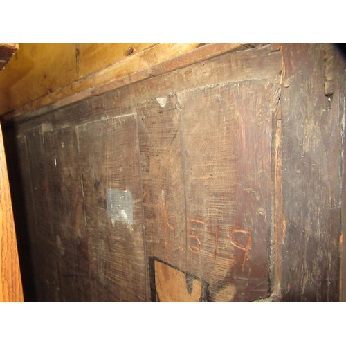 1974 - Oak two door cupboard, constructed from 17th Century panelling, with carved decoration, stile end su... 