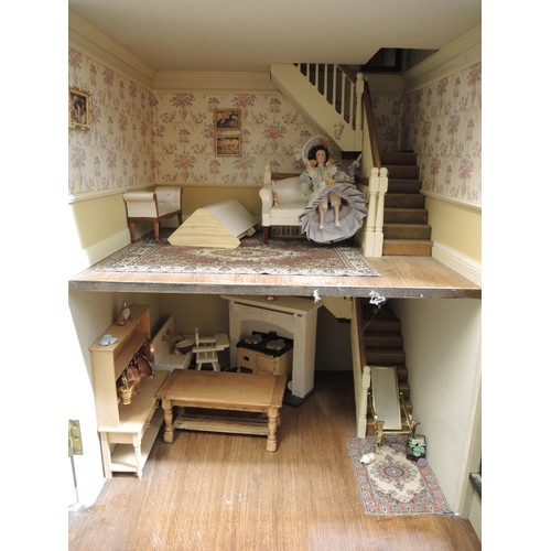 454 - Modern doll's house with various furnishings