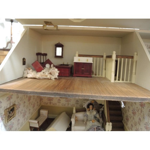 454 - Modern doll's house with various furnishings