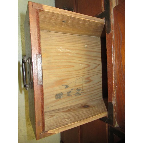 1962 - Japanese elm side cabinet, having iron mounts and handles, with arrangement of various drawers and s... 