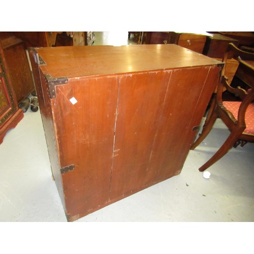 1962 - Japanese elm side cabinet, having iron mounts and handles, with arrangement of various drawers and s... 