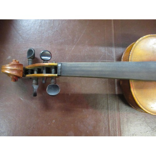 354 - Violin 13in, inscribed to back ' Stainer ' with bow, in fitted case