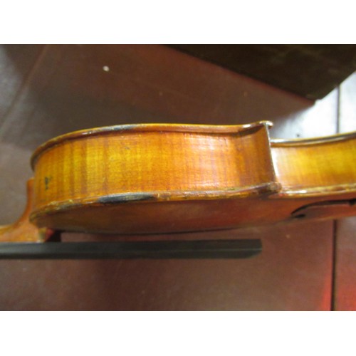 354 - Violin 13in, inscribed to back ' Stainer ' with bow, in fitted case