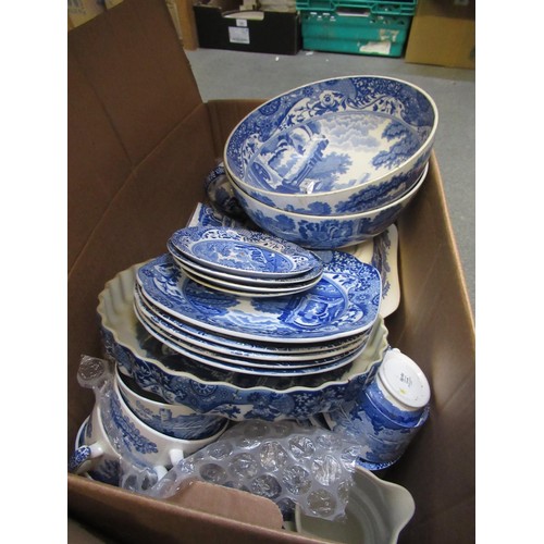 600 - Large quantity of Copeland Spode blue and white transfer printed Italian pattern tableware