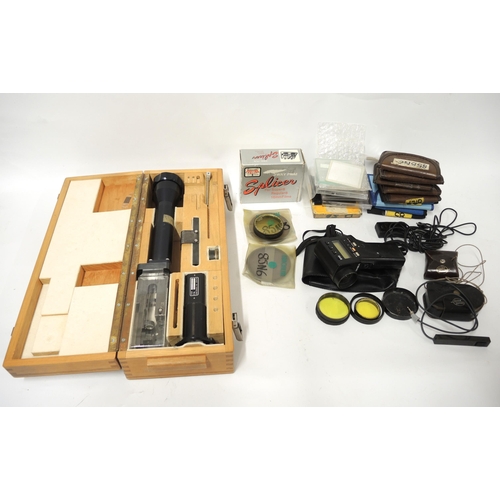 119 - Collection of various photographic equipment, including Tiffen pro square photo filters, Minolta spo... 