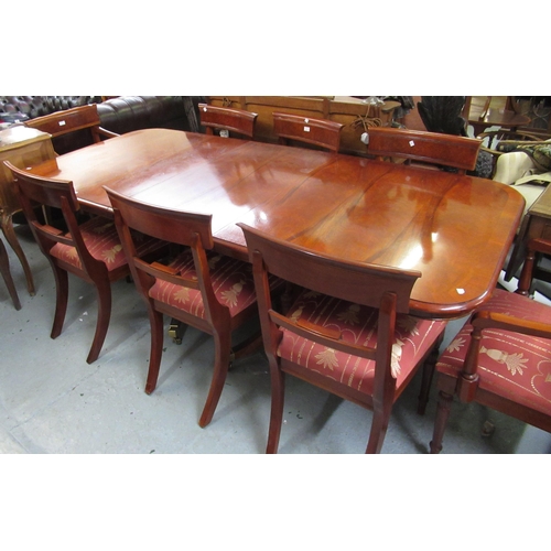 1533 - Good quality reproduction mahogany dining room suite, comprising set of eight (six plus two) regency... 