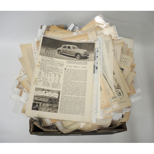 181 - Quantity of mid 20th Century car adverts and road tests