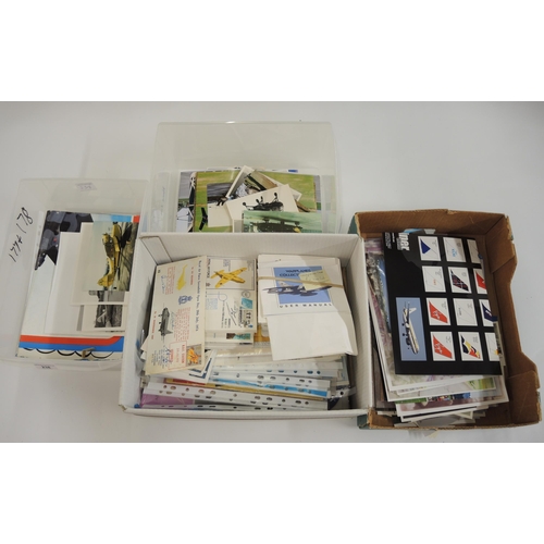 238 - Four boxes containing a quantity of various aviation related ephemera including photographs