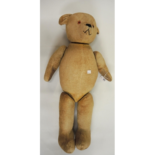 269 - Large vintage articulated plush teddy bear, 72cm high