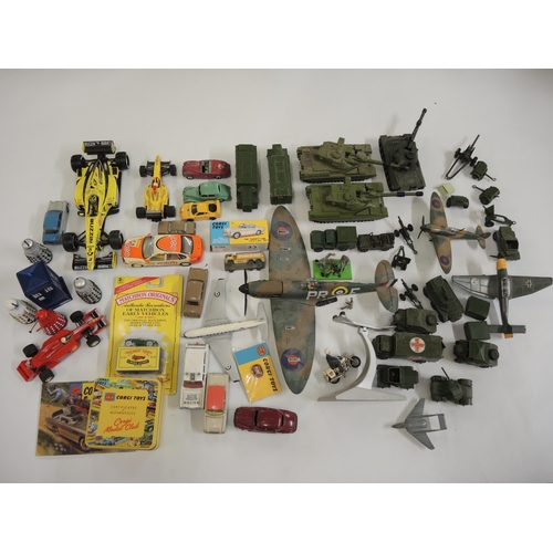 279 - Forty assorted Dinky, Matchbox and Corgi Diecast metal items including Corgi Ford Consul, Dinky Rile... 