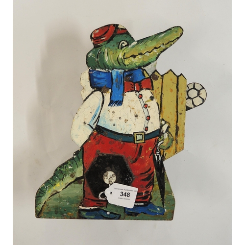 348 - Ex-Fairground painted cut steel rifle range target in the form of an alligator, 30cm high