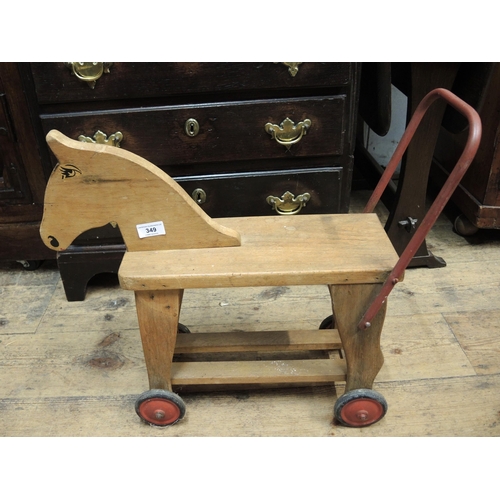 349 - Mid 20th Century child's push along toy horse