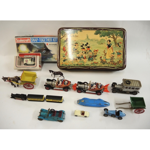 351 - Quantity of various Diecast metal models including two Chitty Chitty Bang Bang Corgi cars with figur... 