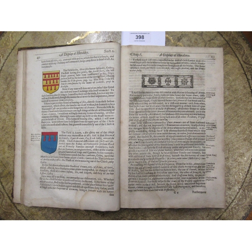 398 - One antique volume,   ' A Display of Heraldry ' (minus frontispiece)