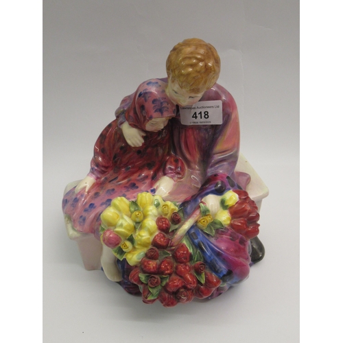 418 - Royal Doulton group, ' The Flower Sellers Children ', together with a Royal Doulton John Barleycorn ... 