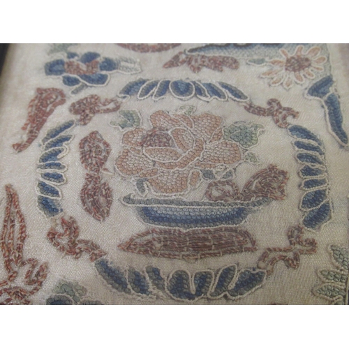 45 - Group of four Chinese silkwork sleeve panels, together with another similar picture