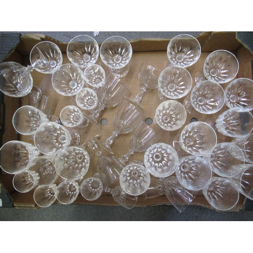 484 - Quantity of Edinburgh crystal wine glasses, part set of other wine glasses and a box of sundry glass... 