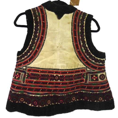 50 - East European embroidered and sheepskin waistcoat (at fault)