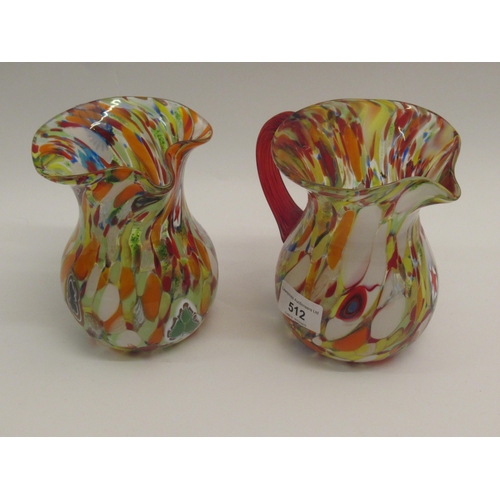 512 - Two Murano glass jugs, 15cm high